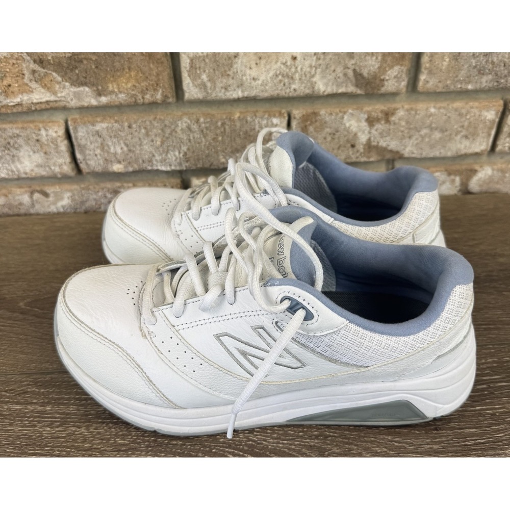 New Balance 928V3 Woman's Walking Sneakers Leather Low Top White/Blue Sz 8D Wide